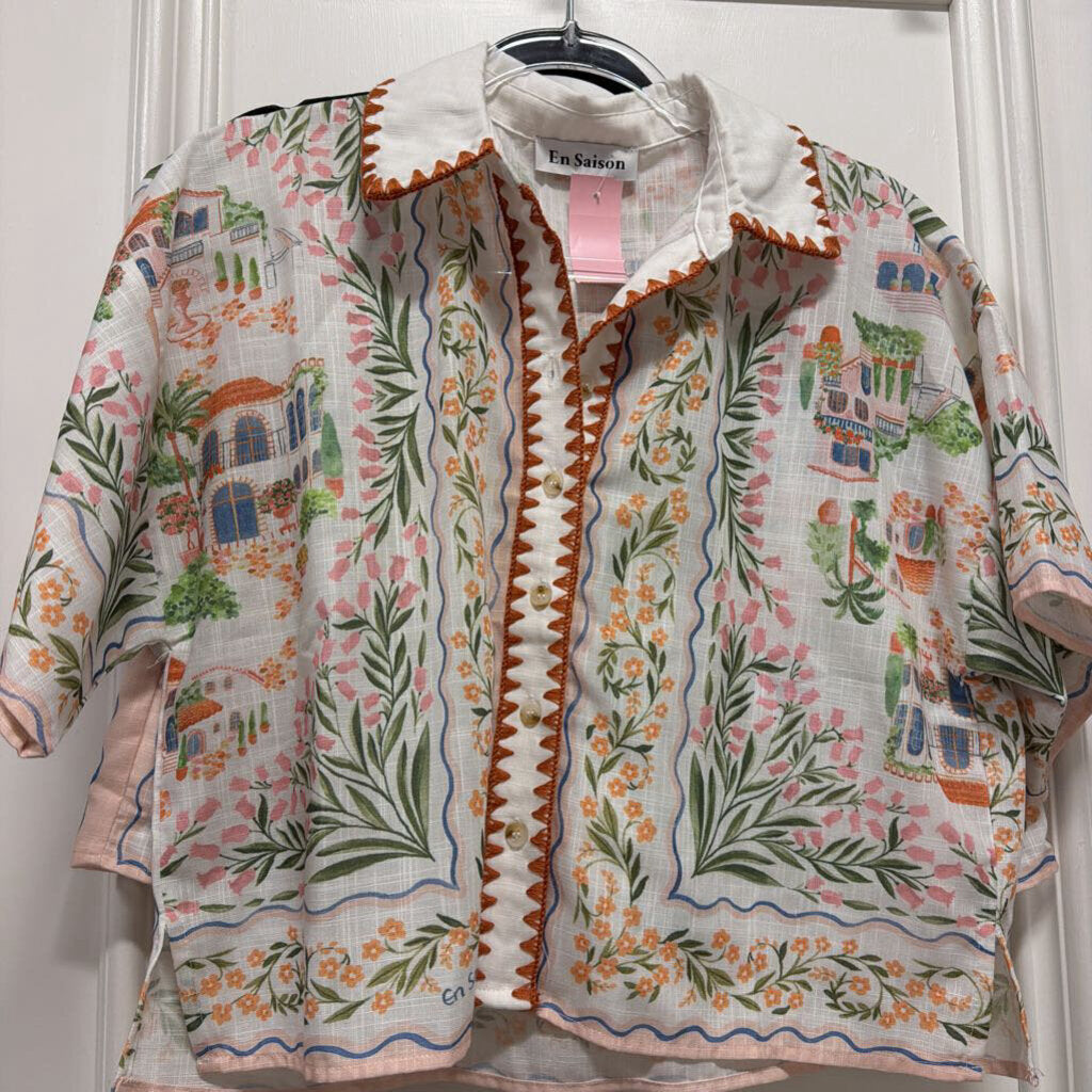 White Printed Poly Shirt + Short SET