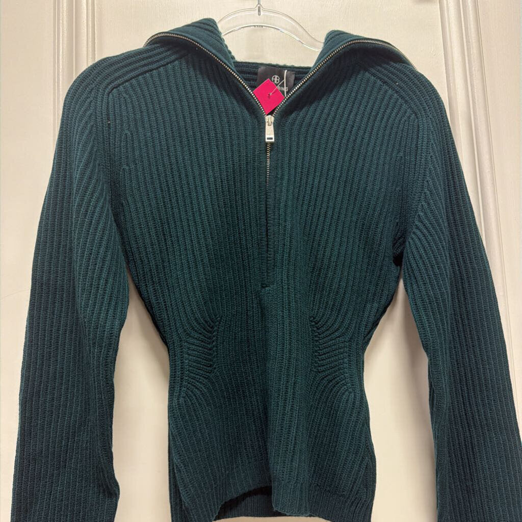 Green Wool/Cashmere Quarter-Zip Sweater (NWT)