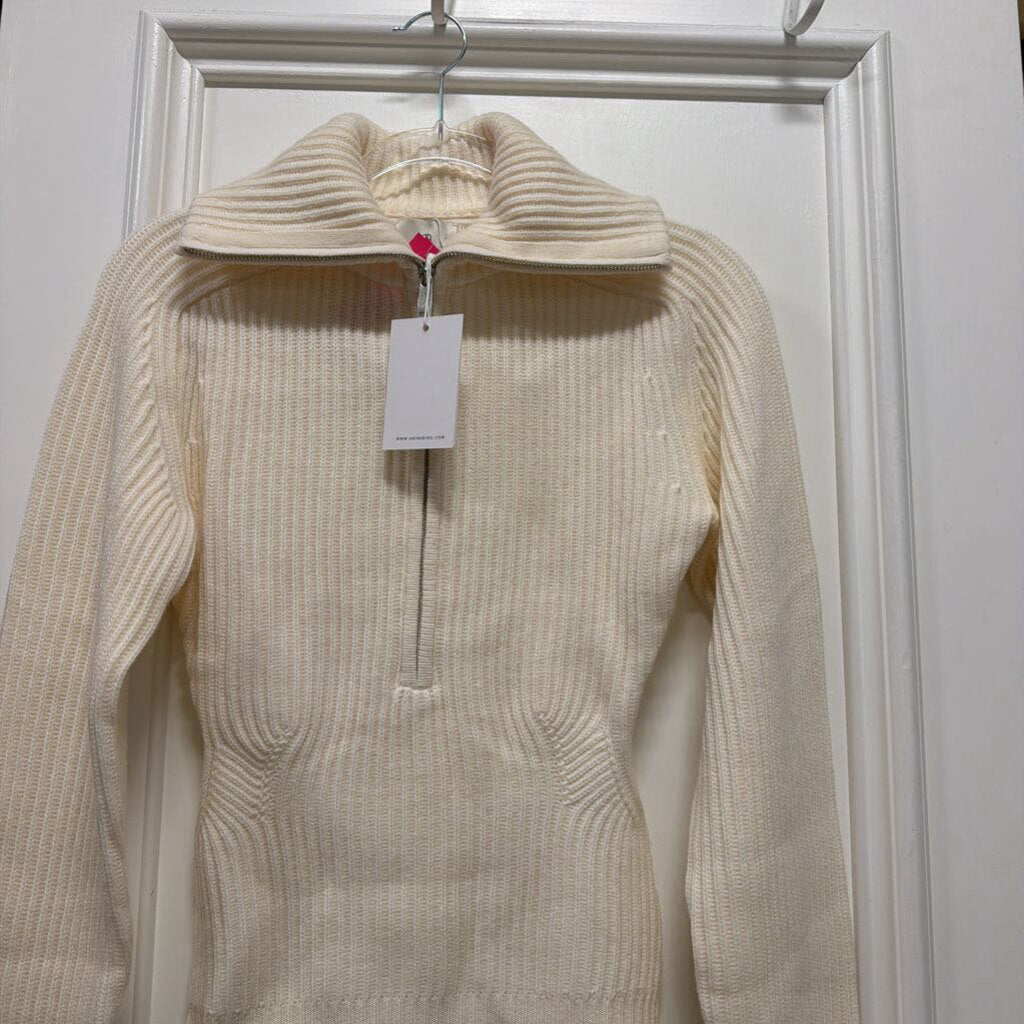 Cream Wool/Cashmere Quarter-Zip Sweater (NWT)