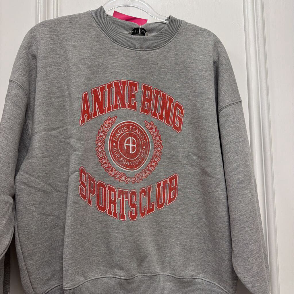 Gray Cotton Fleece Logo Sweatshirt (NWT)