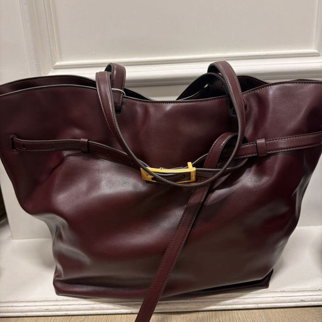 Burgundy Leather Tote (595) NWT