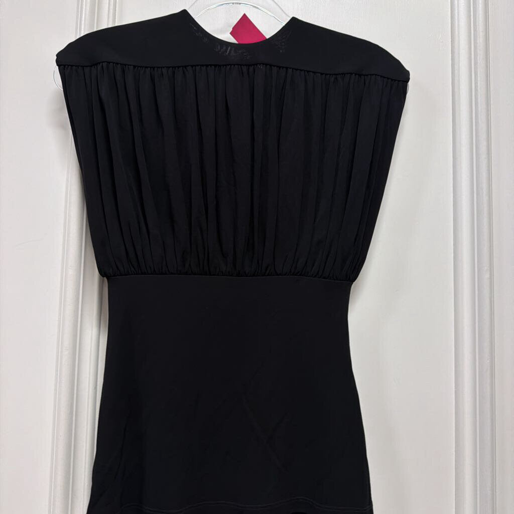 Black Viscose Jersey Draped Top (NWT 295)