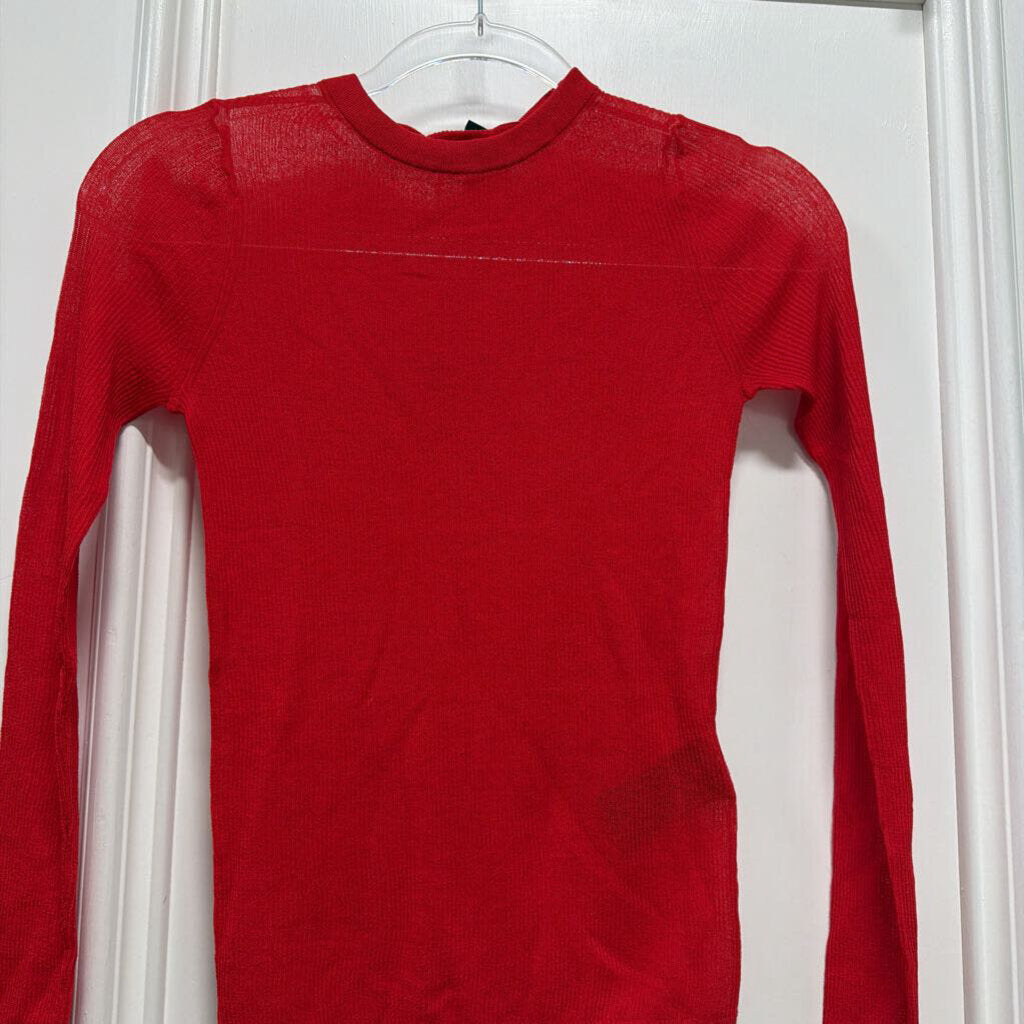 Red Cotton/Nylon Ribbed Sweater (NWT195)