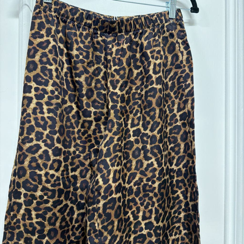 Brown Leoprint Print Cupro Pants (NWT 250)