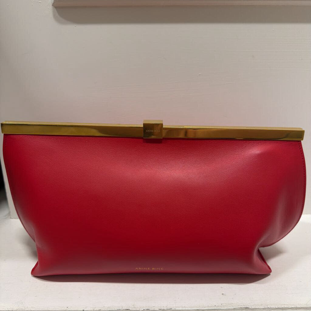 Red Leather Clutch (450) NWT