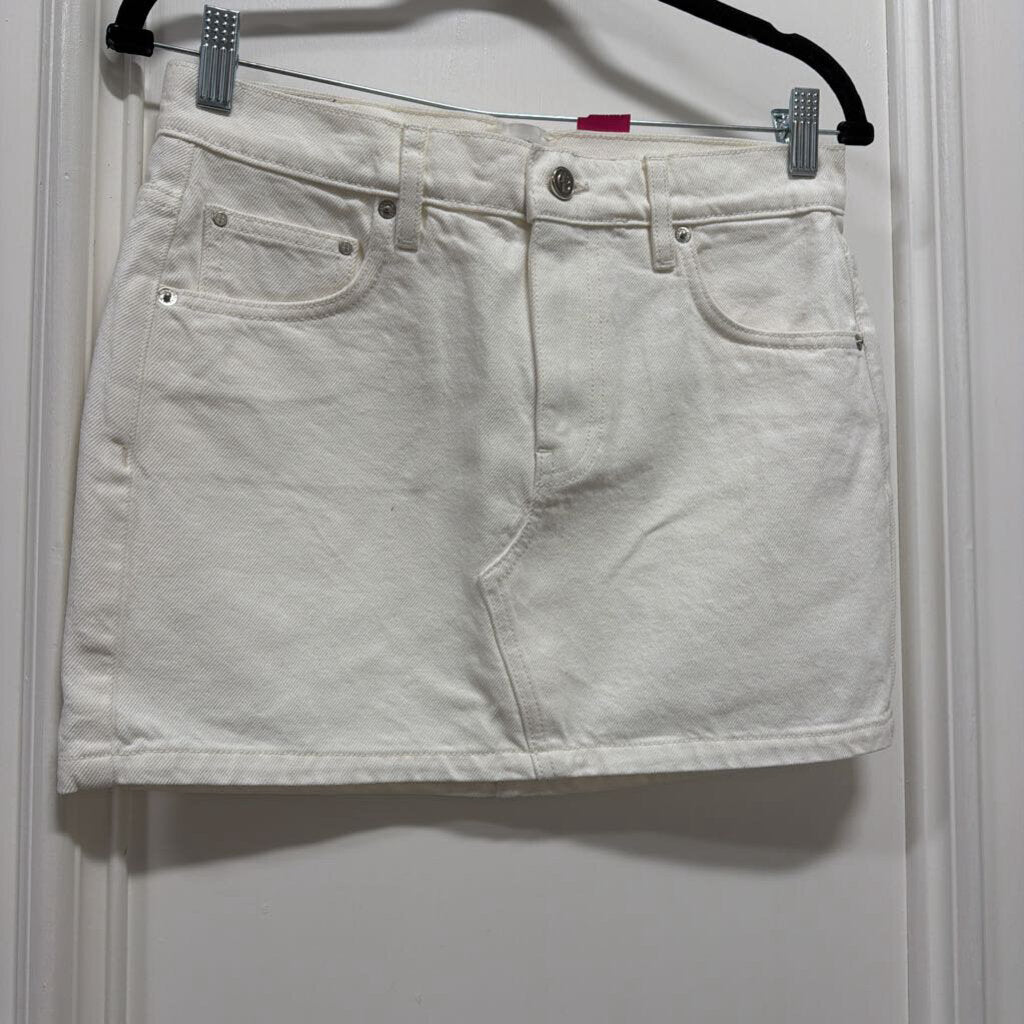 White Denim Mini Skirt