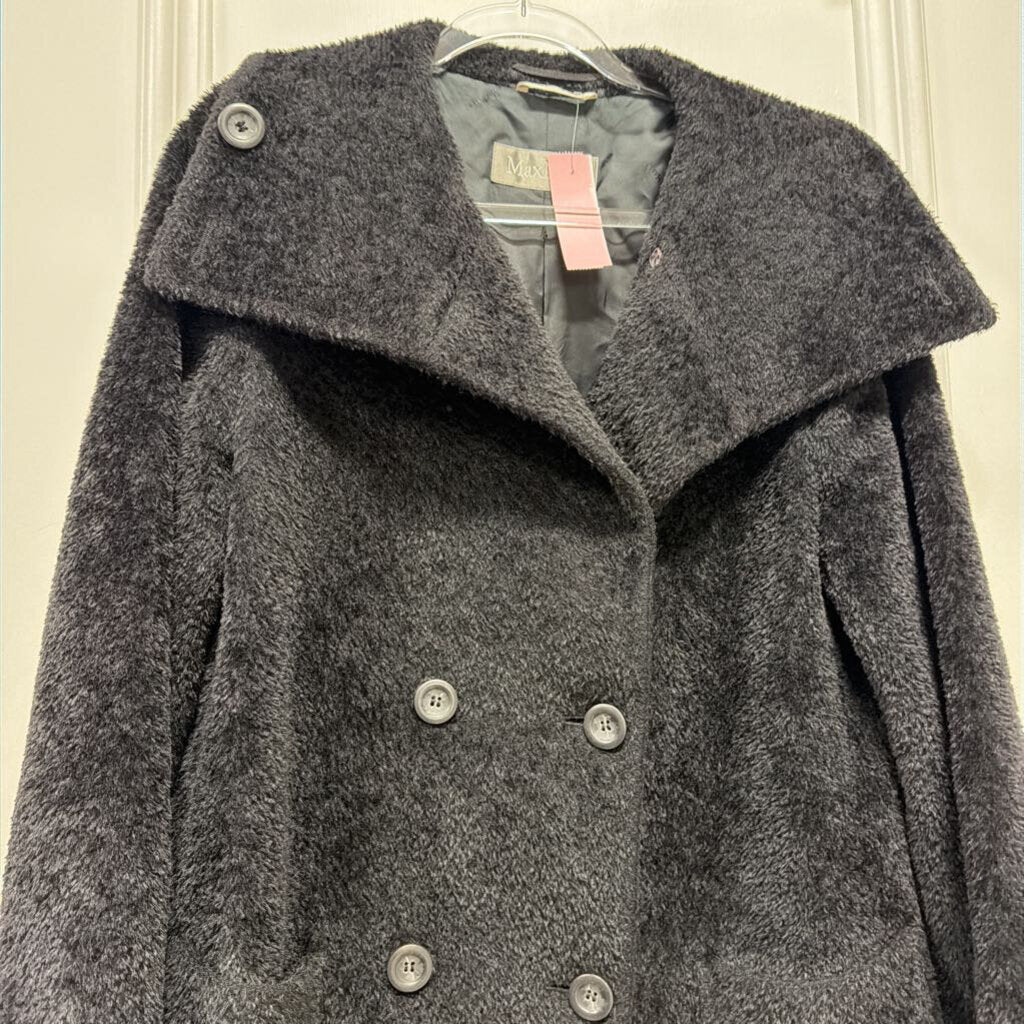 Black Wool Double Breasted Teddy Bear Coat
