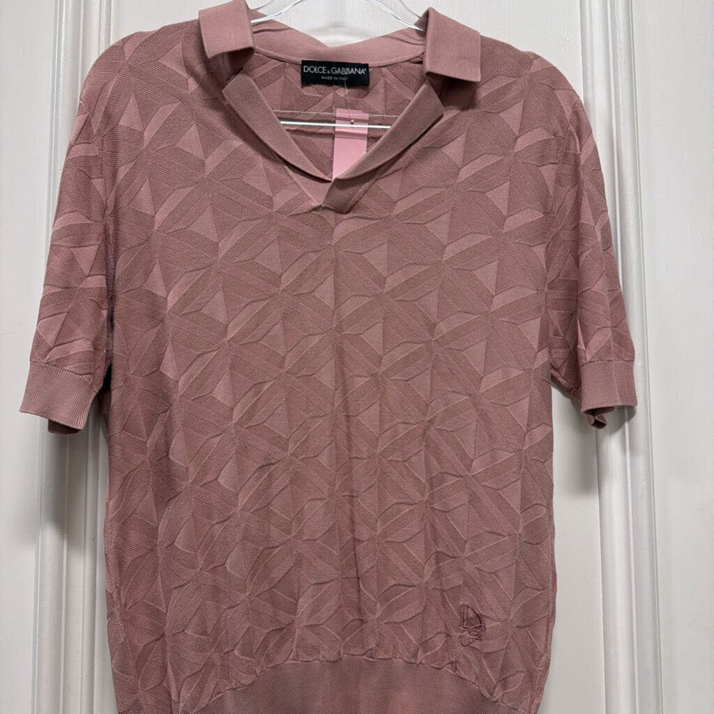Pink Raised Diamond Polo Knit DG Monogram