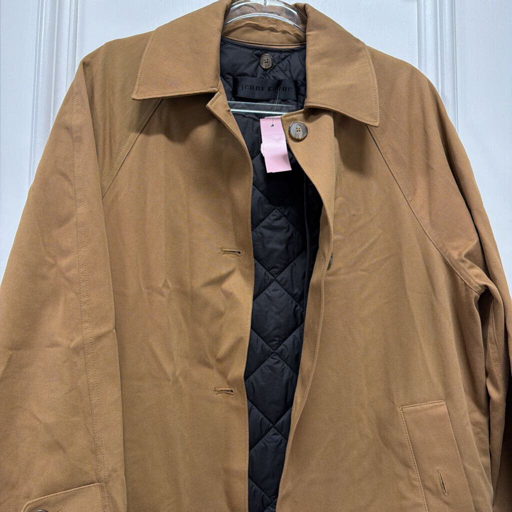 Khaki Trench Coat With Quilted Removable Lining