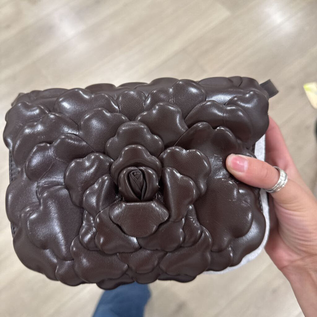 Brown Leather Flower Bag