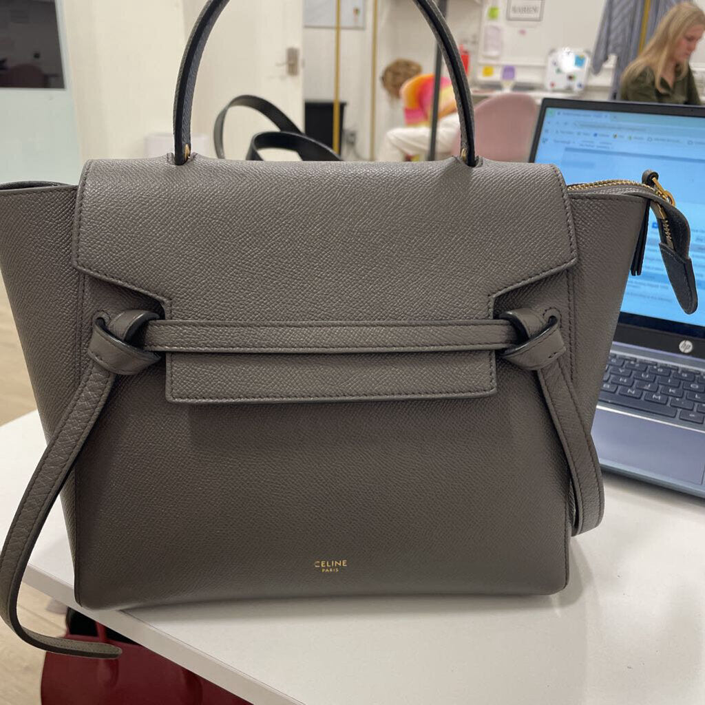 Grey Calfskin Micro Belt Bag (no strap)
