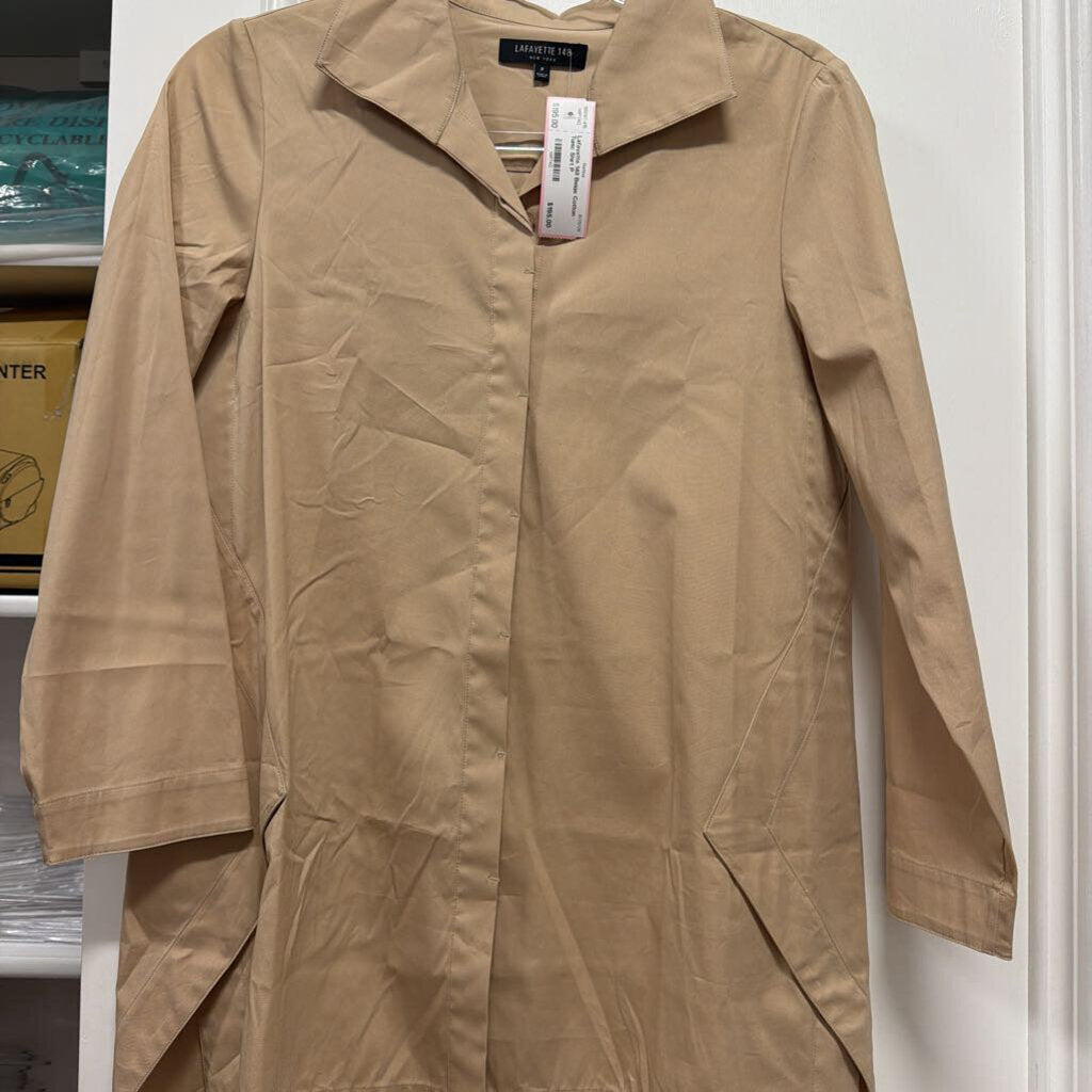 Beige Cotton Tunic Shirt