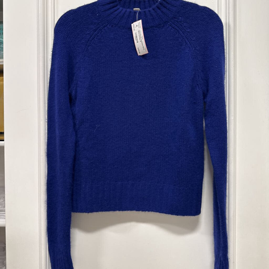 Purple Cashmere Mock Neck Sweater