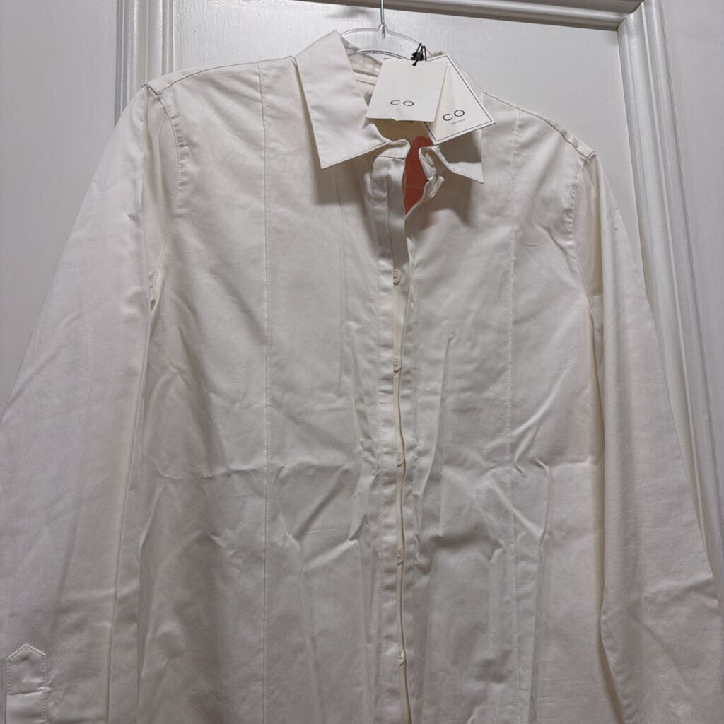 White Tuck Placket Cotton Button Down(NWT595)