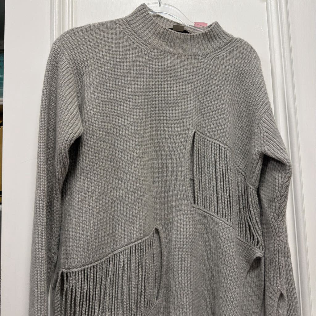 Gray Cashmere/Wool Distressed Sweater - AS IS