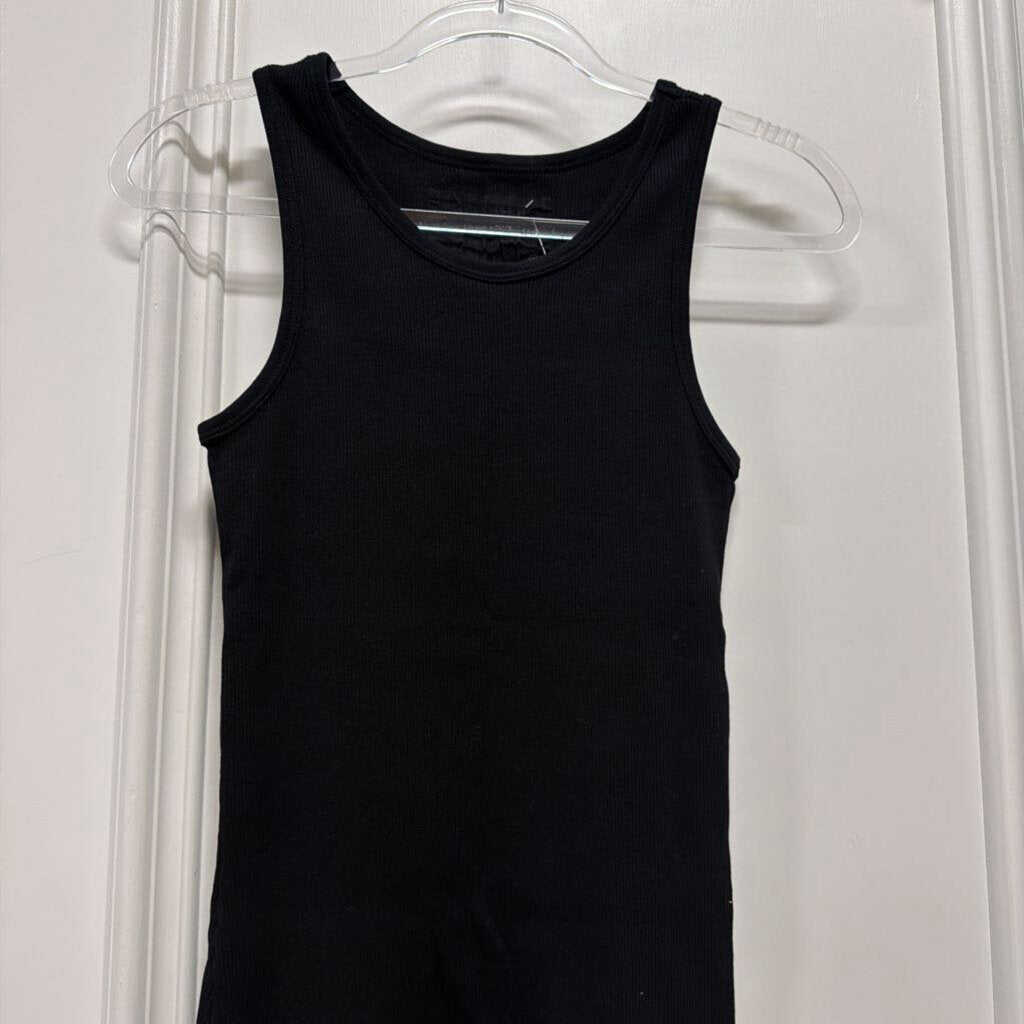 Black Ribbed Tank Top Cotton