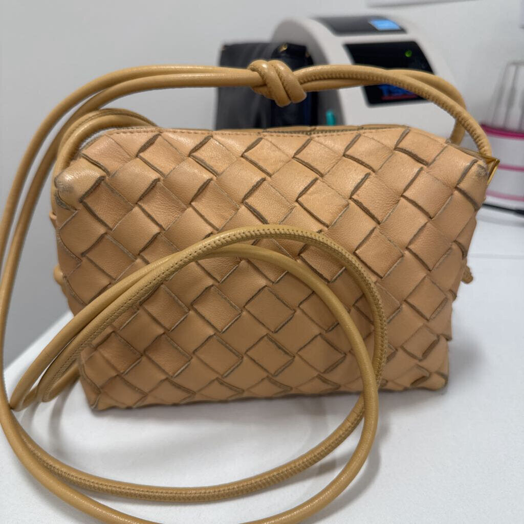 Tan Intrecciato Mini Loop Camera Bag