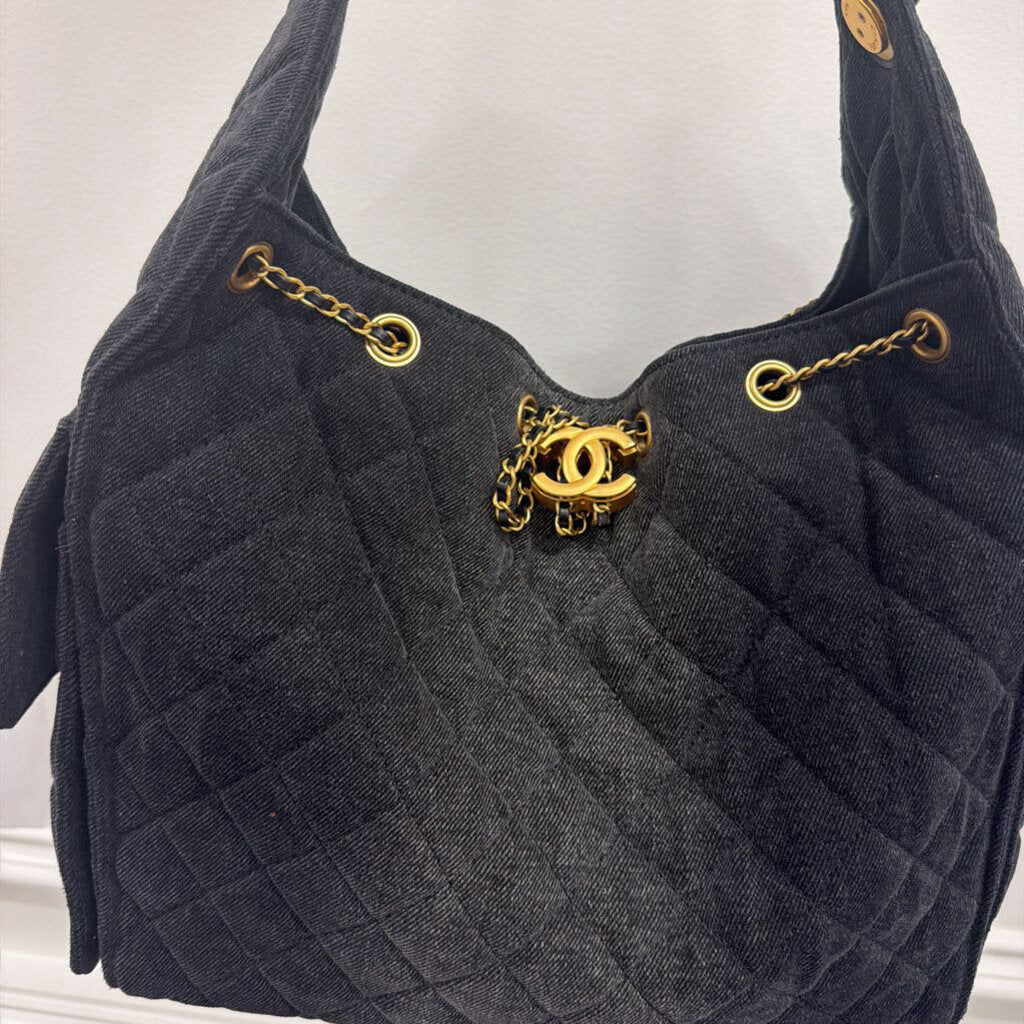 Black Denim 30 Hobo Handbag