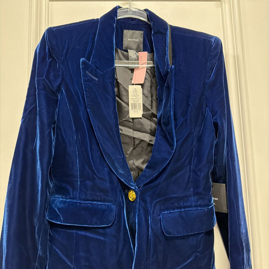 Blue Acetate Blend Velvet Blazer (NWT)
