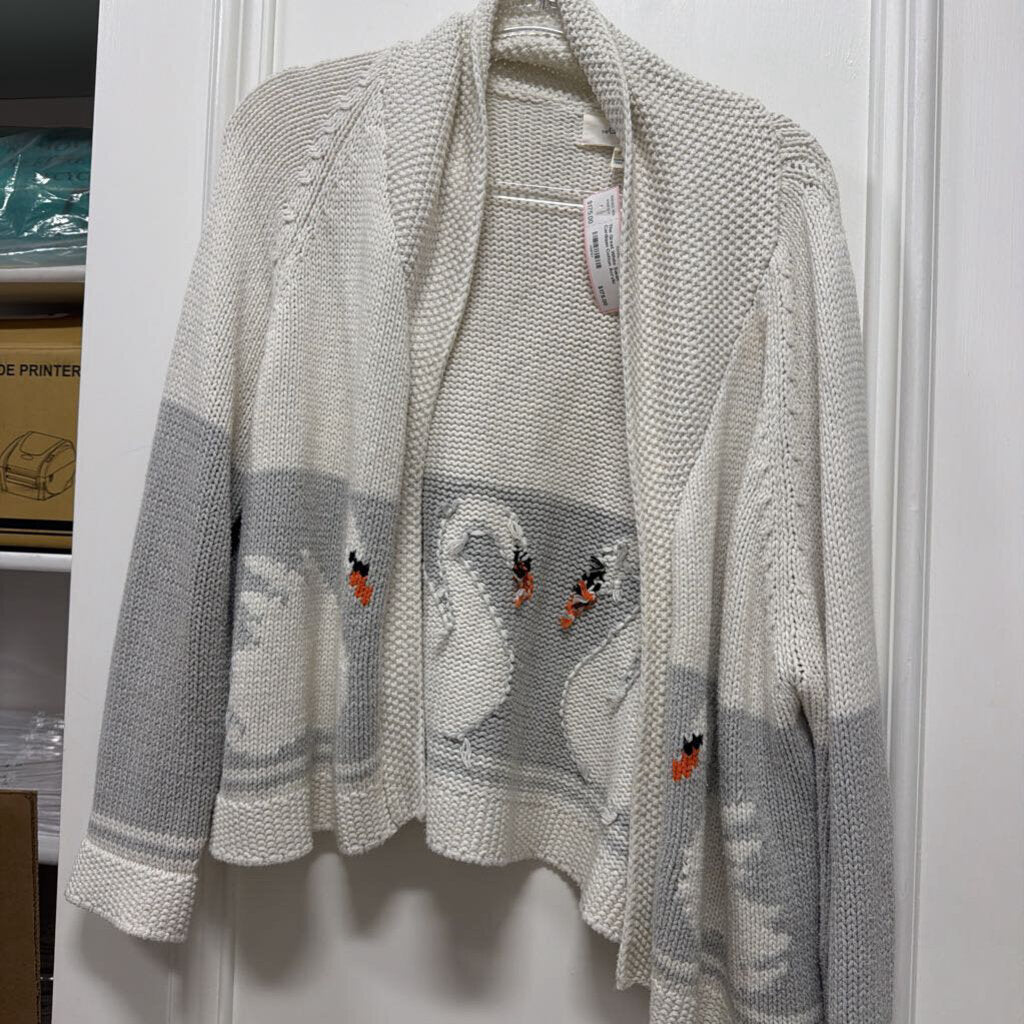 White Swan Cardigan Cotton Acrylic Sweater