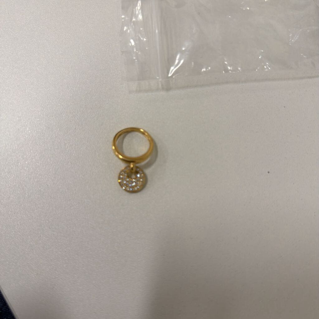 18k Gold Floating Disc Pinky Ring