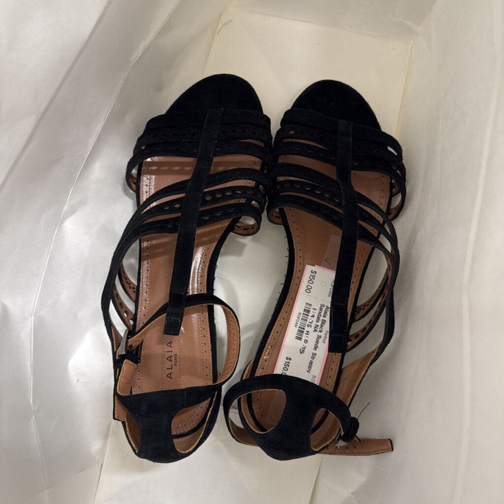 Black Suede Strappy Sandals