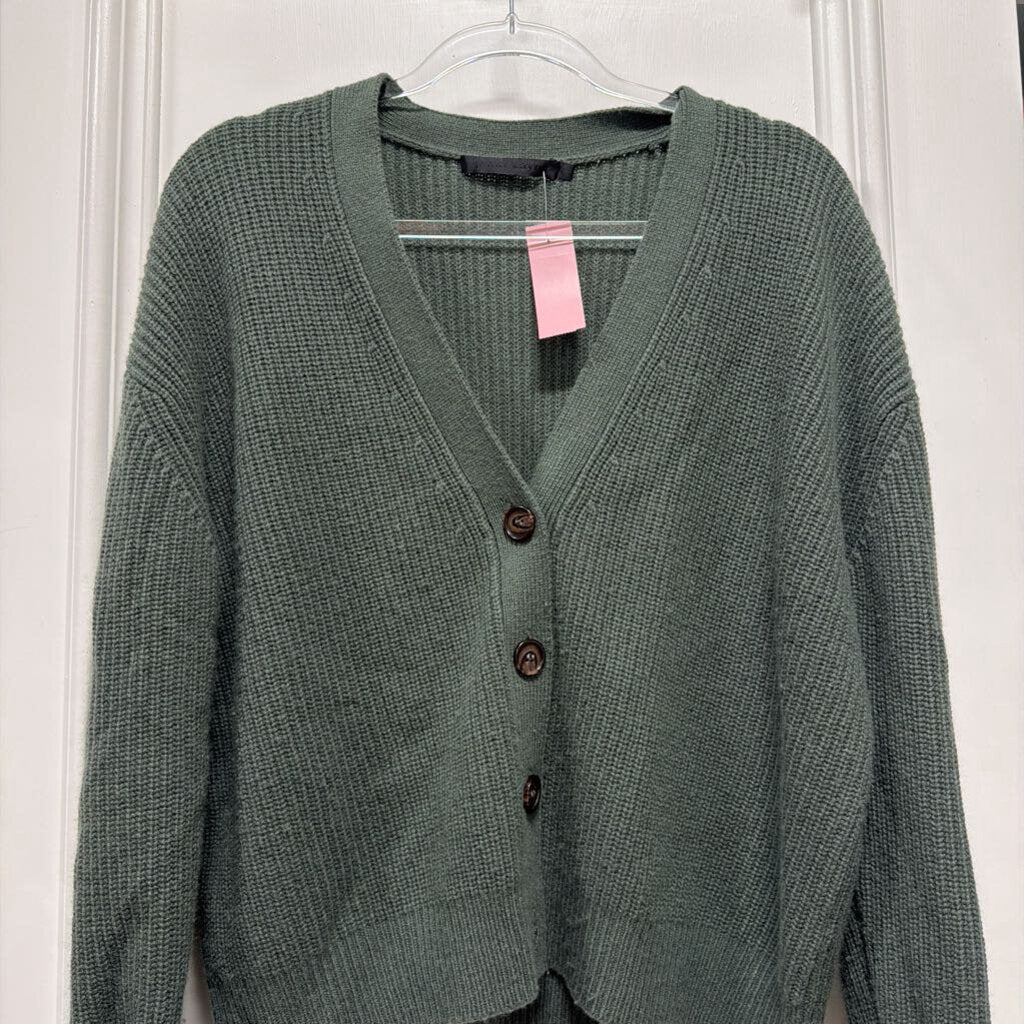 Green Cashmere Knit Cardigan