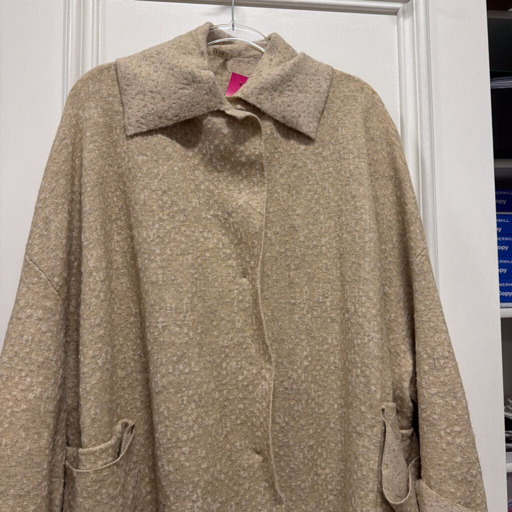 Beige Wool Knit Button Cardigan (NWT)