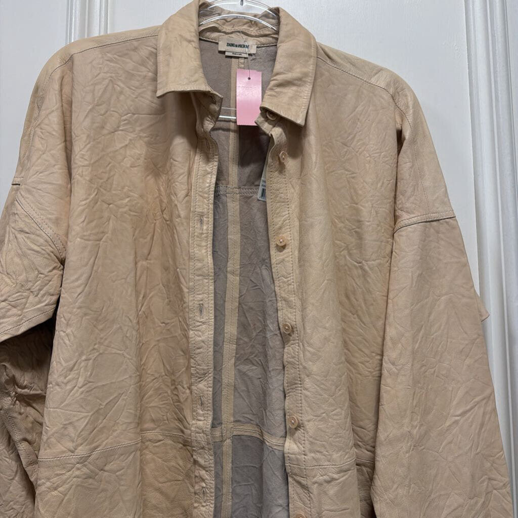 Beige Leather Jacket (NWT $798)