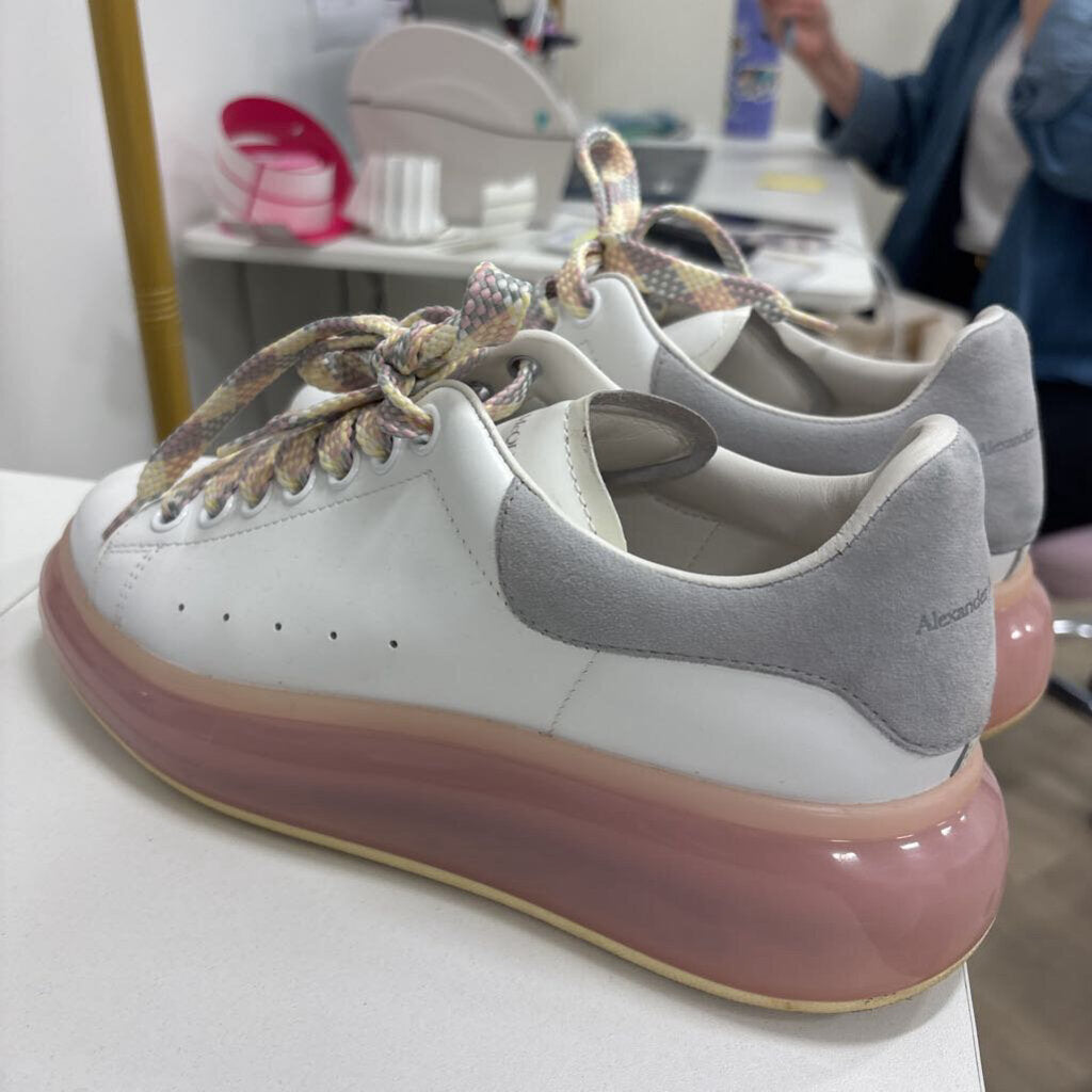 Alexander McQueen White Leather Platform Sneaker