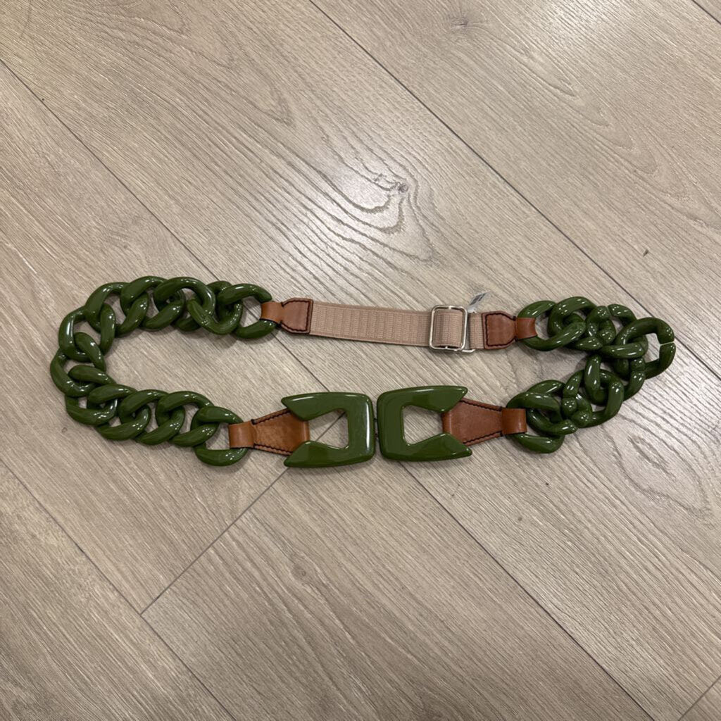 Prada Green Acrylic Chain Belt, 85
