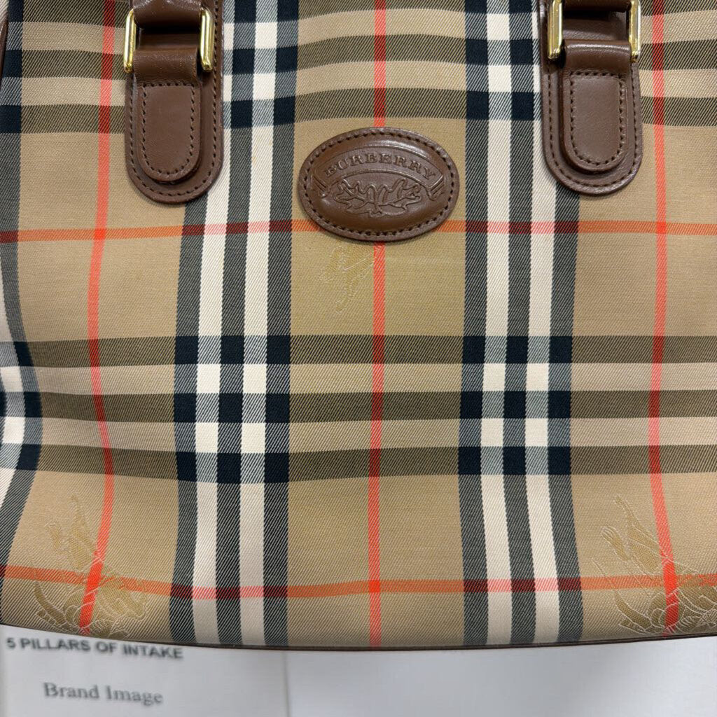 Brown Nova Check Top Handle Bag