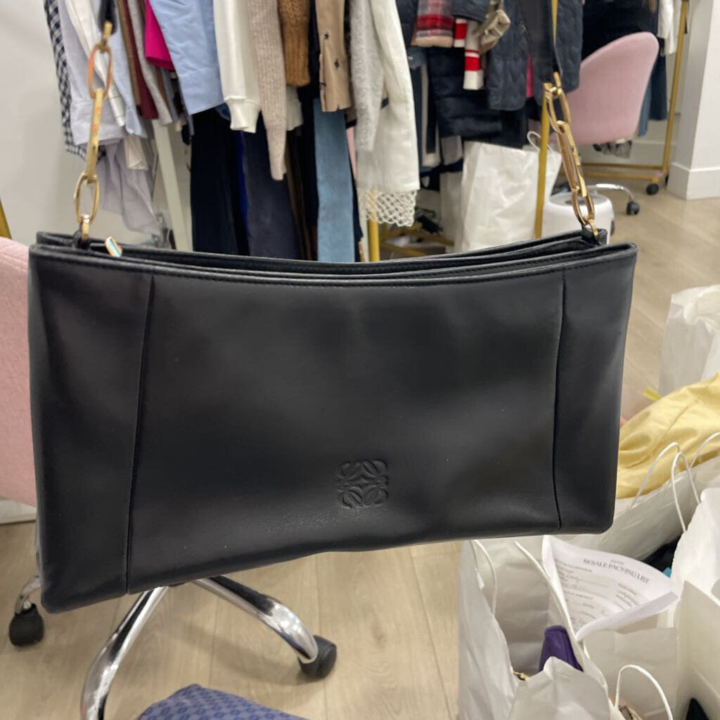 Blac Vintage Leather Anagram Shoulder Bag