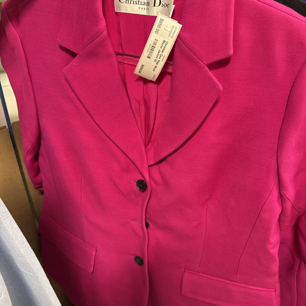 Pink Wool Blazer Jacket