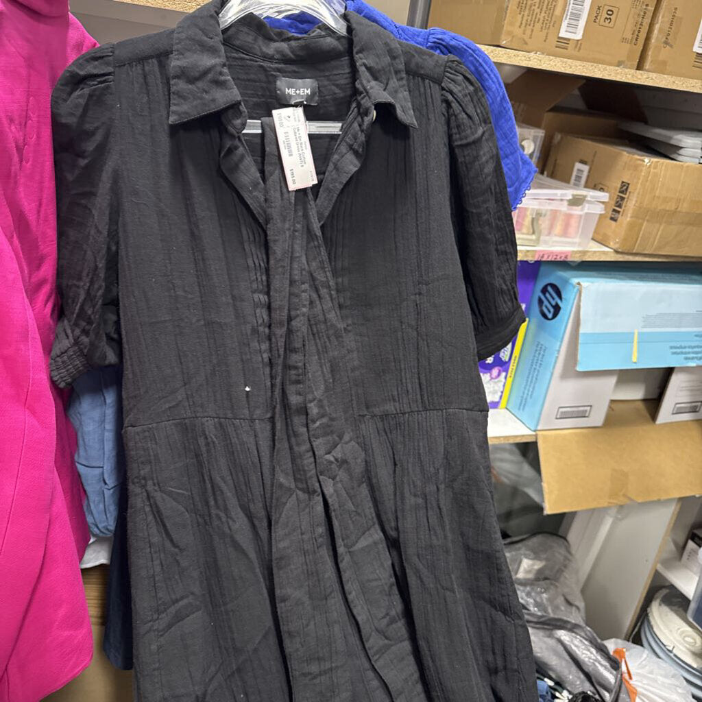 Black Cotton Collared Dress (NWT)