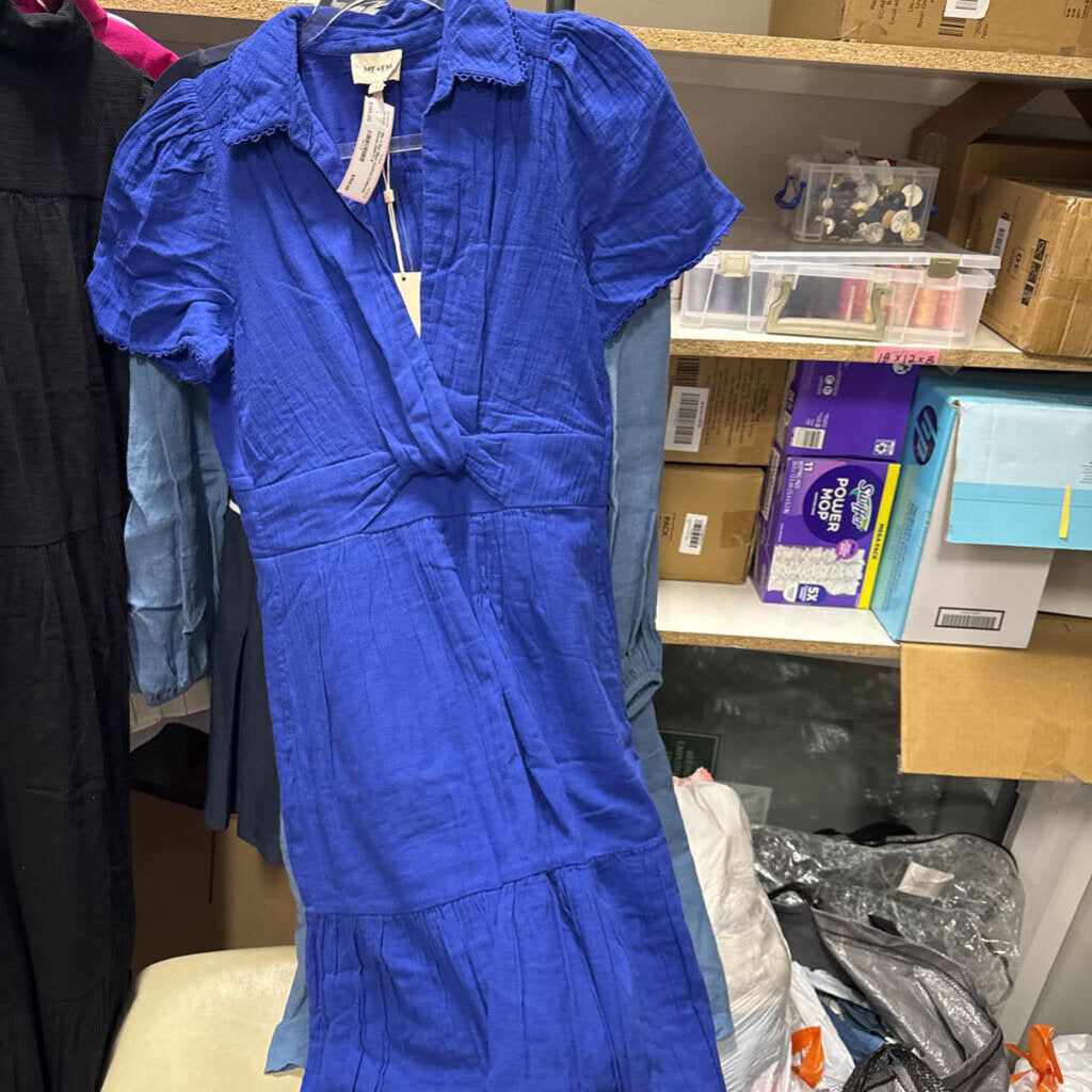 Blue Cotton Collared Dress (NWT)