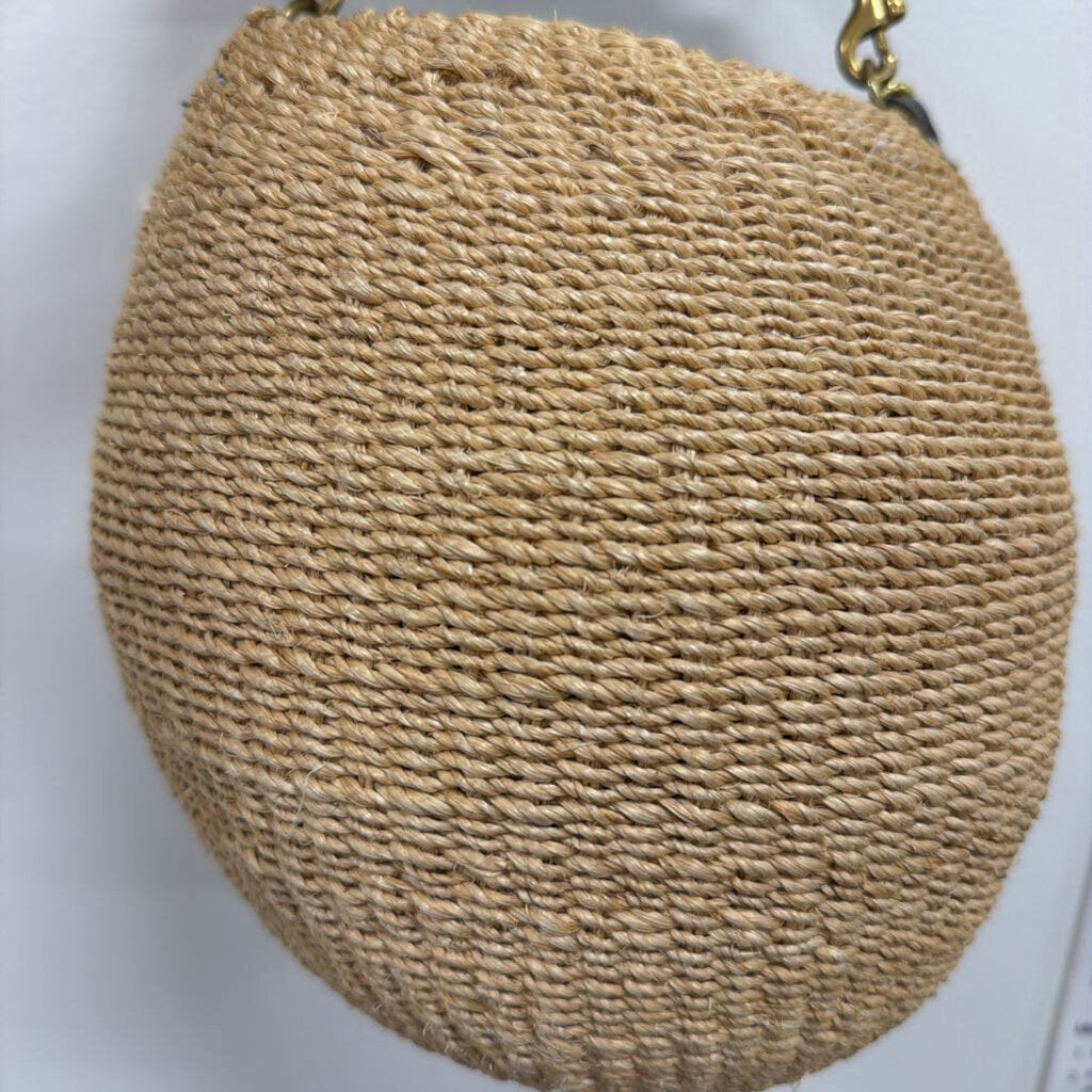 Raffia Brown Strap Bucket Bag