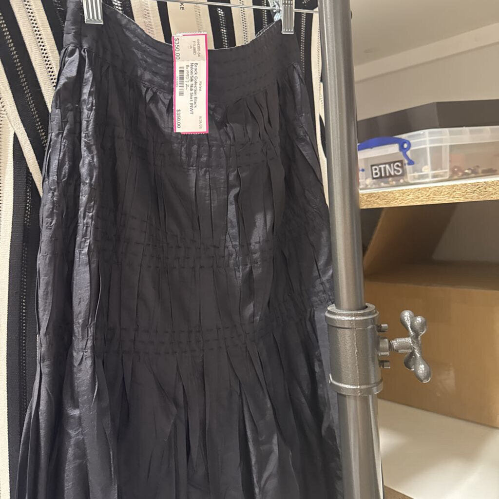 Black Nylon/Silk Midi Skirt (NWT $1990)