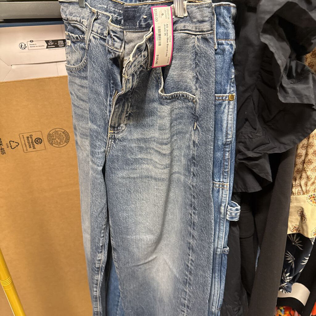 Blue Barrel Leg Jeans