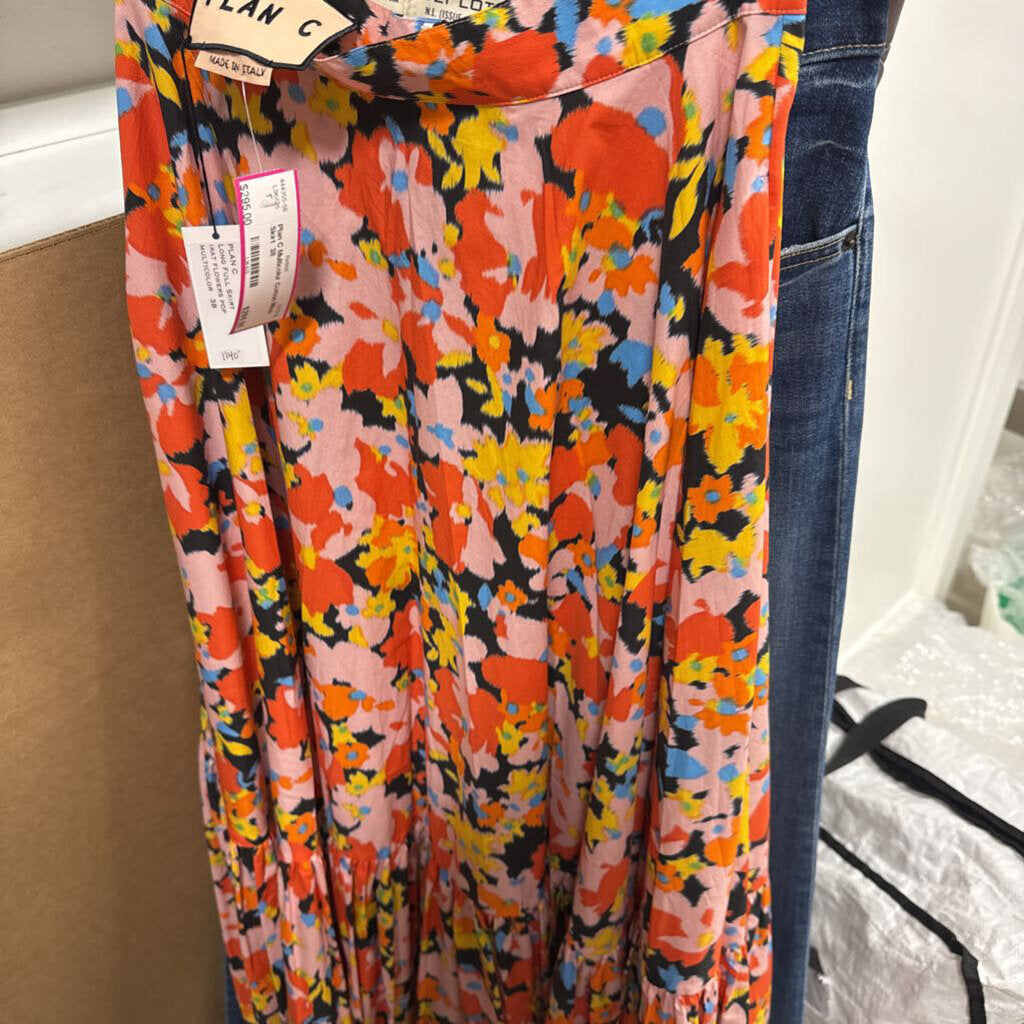 Multicolor Cotton Maxi Skirt