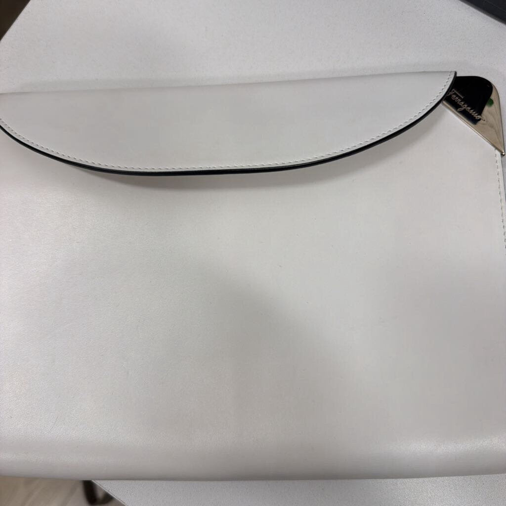 White Leather Clutch
