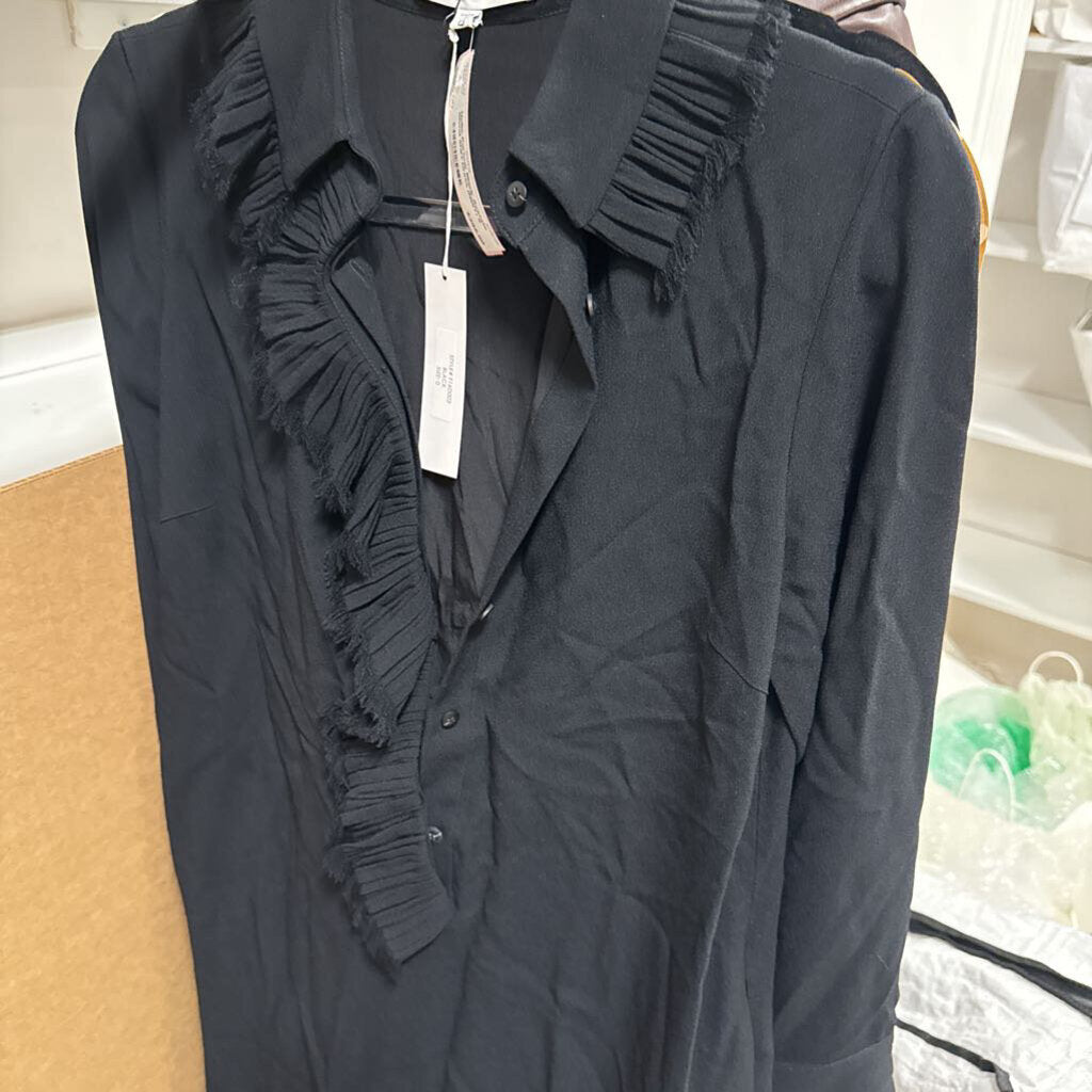 Black Acetate Blend Shirt Dress (NWT)