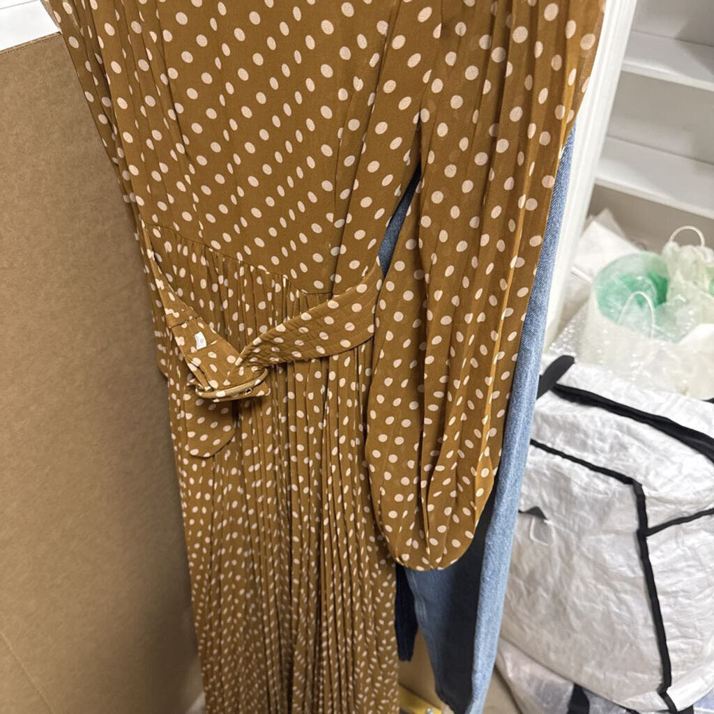 Mustard Poly Polka Dot Dress