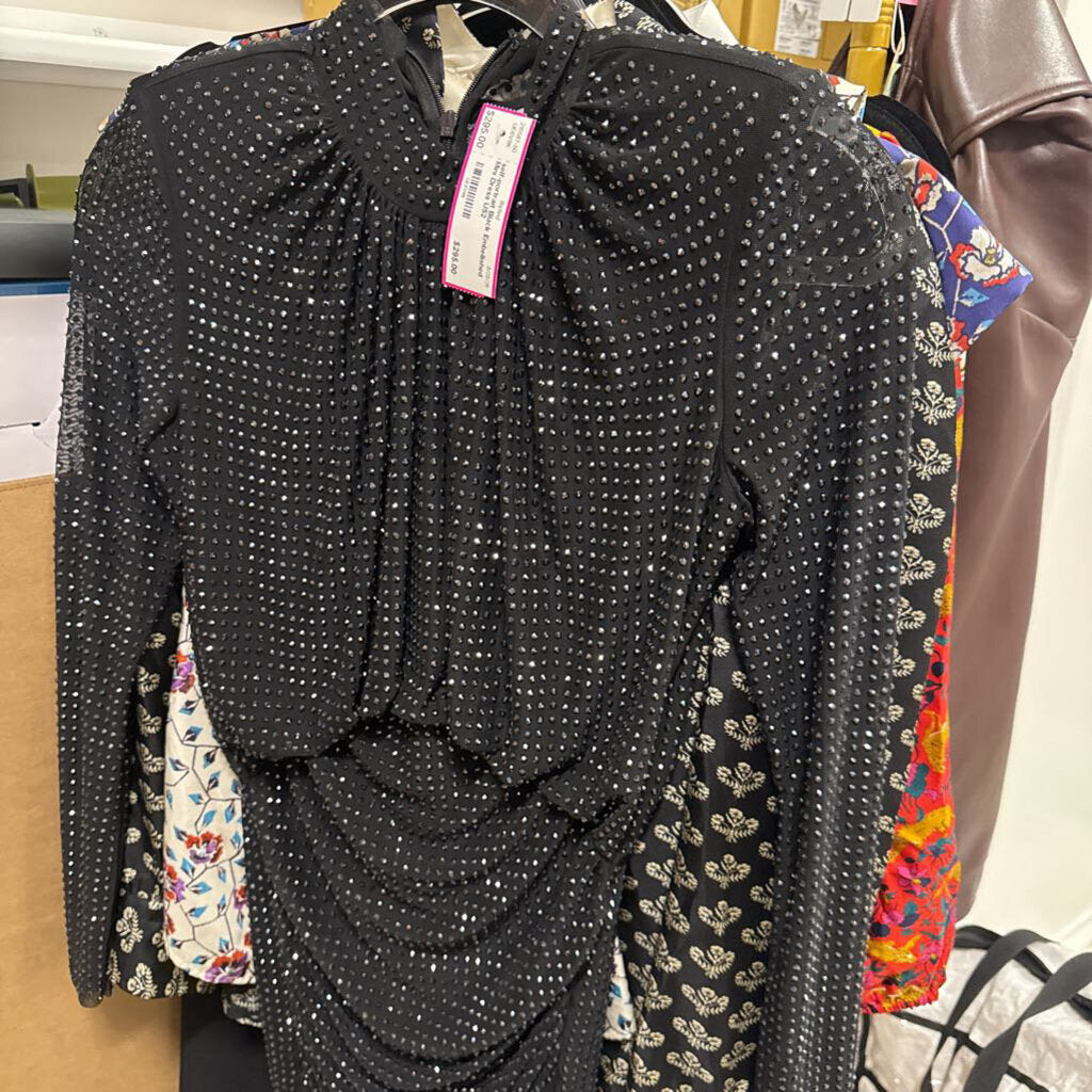 Black Embellished Mini Dress
