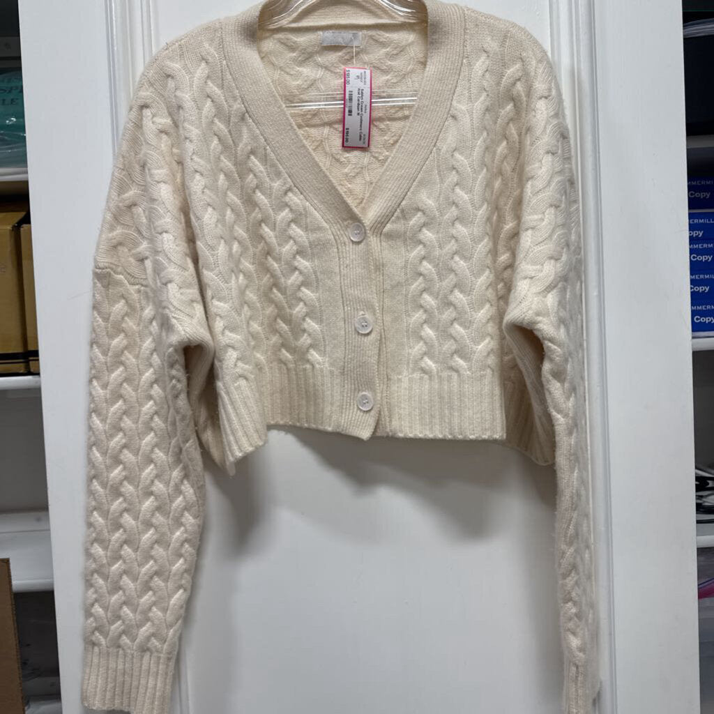 Cream Cashmere Cable Knit Cardigan
