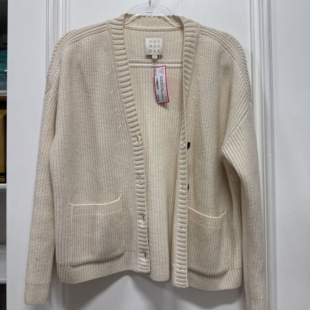 Cream Wool/Cashmere Knit Cardigan
