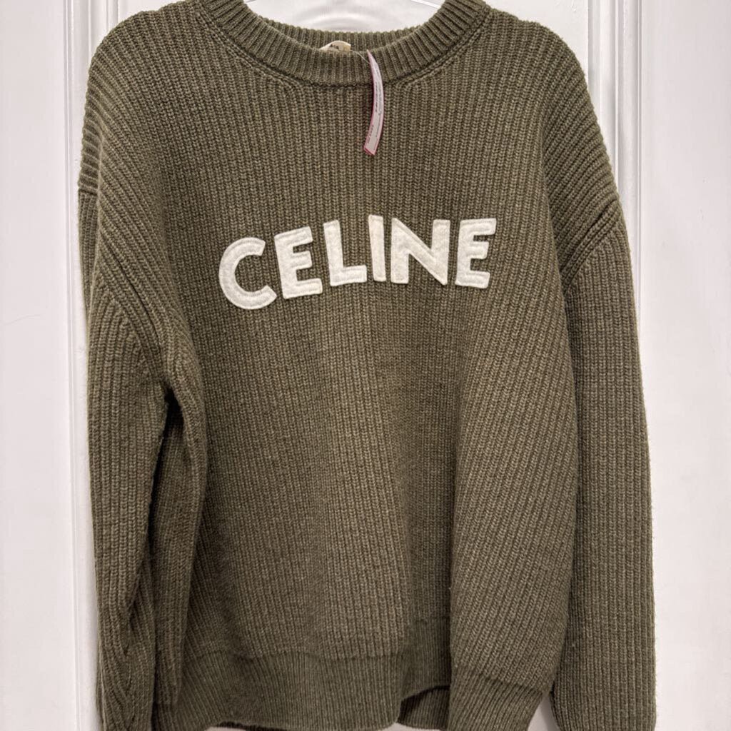Green Wool/Angora Logo Sweater