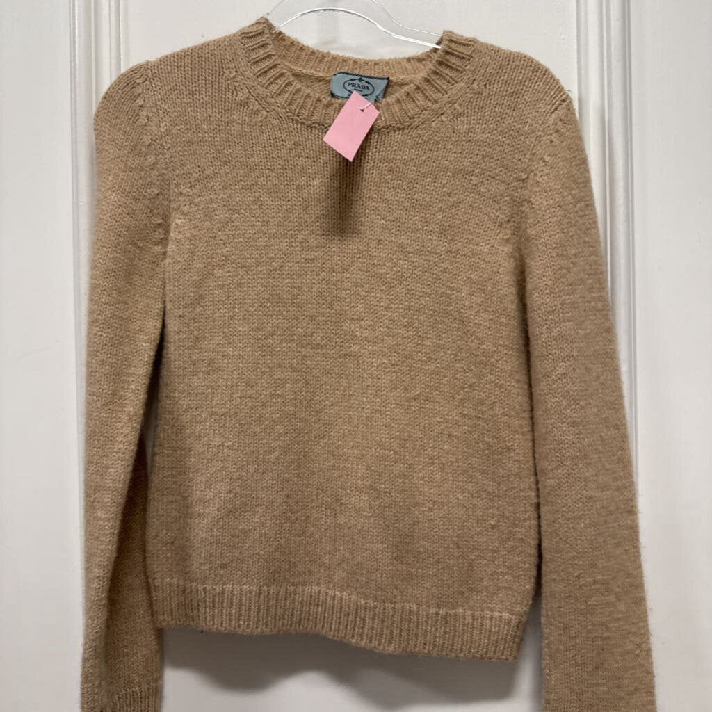 Beige Knit Crewneck Sweater