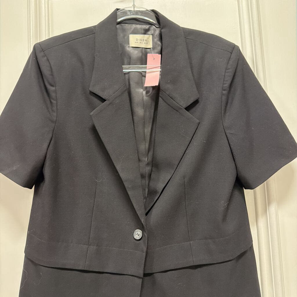 Black Poly/Rayon SS Blazer