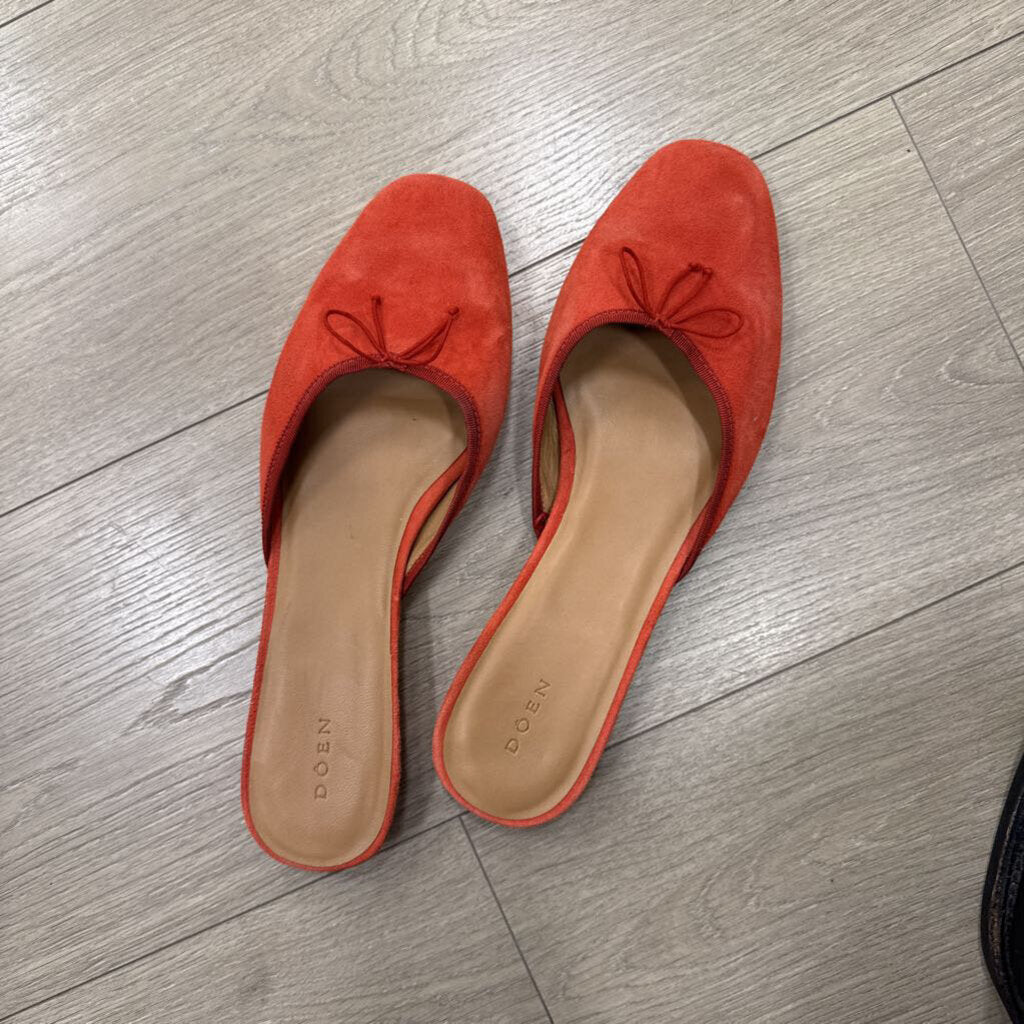 Coral Suede Mules (as is-glitter)
